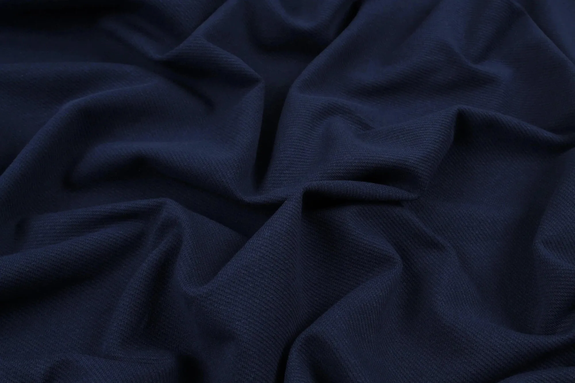 Knitted Cotton Twill - Blue (1 METER REMNANT)