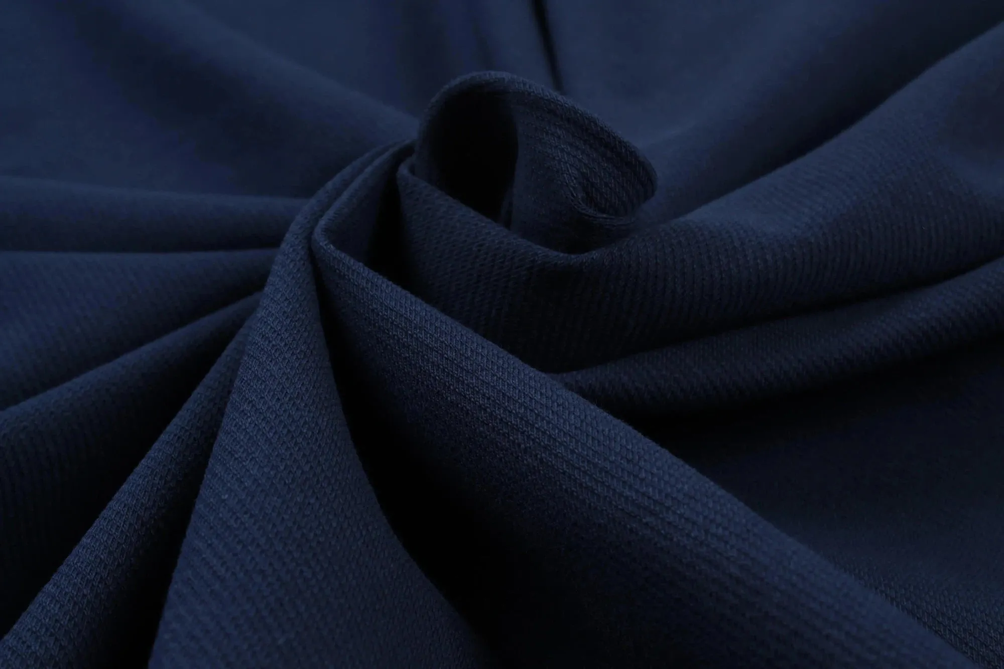 Knitted Cotton Twill - Blue (1 METER REMNANT)