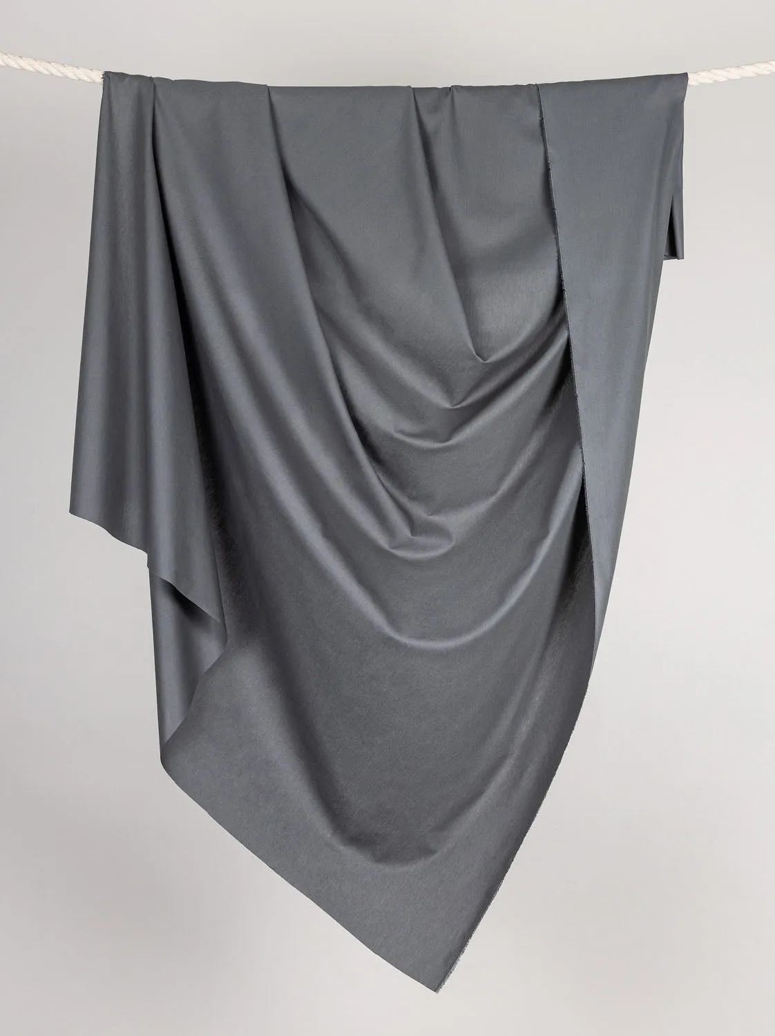 Lightweight Silky Cotton Poplin - Basalt Grey