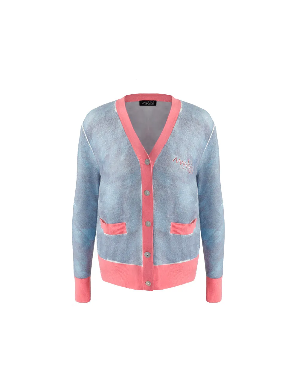 MARK FAST WOMEN COLOR PRINTING KNIT CARDIGAN