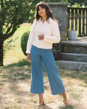 Meadow Zip Cardigan in Ivory