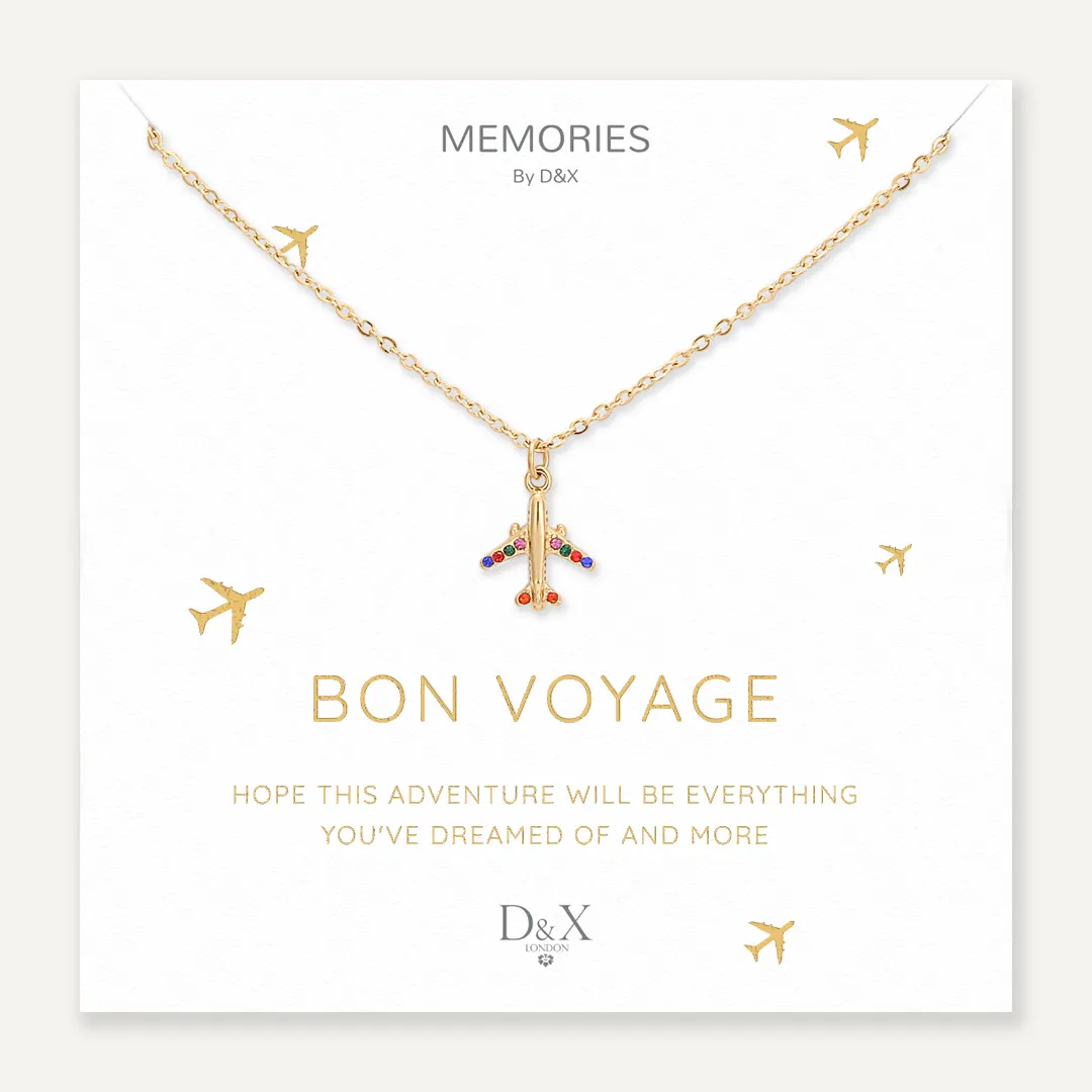 Memories: "BON VOYAGE" | Airplane Necklace | 18K Gold-Plated