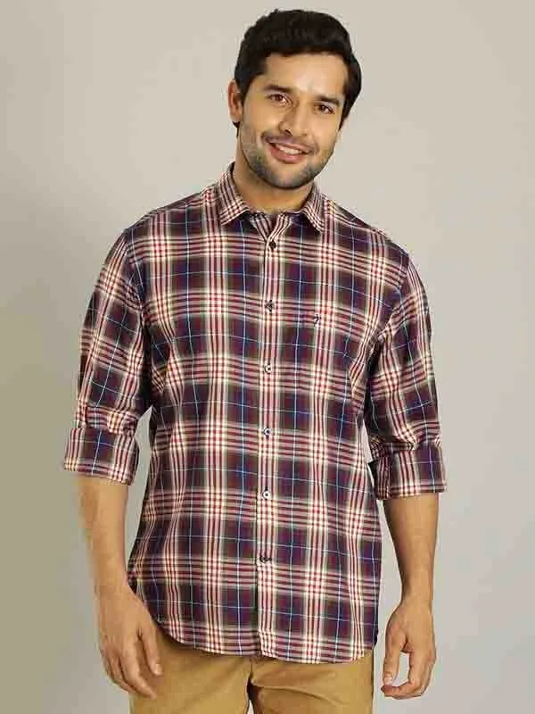 Men Checked Full Sleeve Cotton Blend Shirt