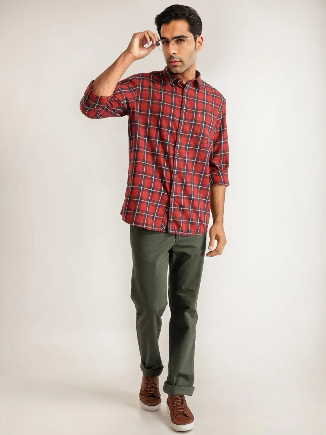 Men Checked Full Sleeve Cotton Shirt