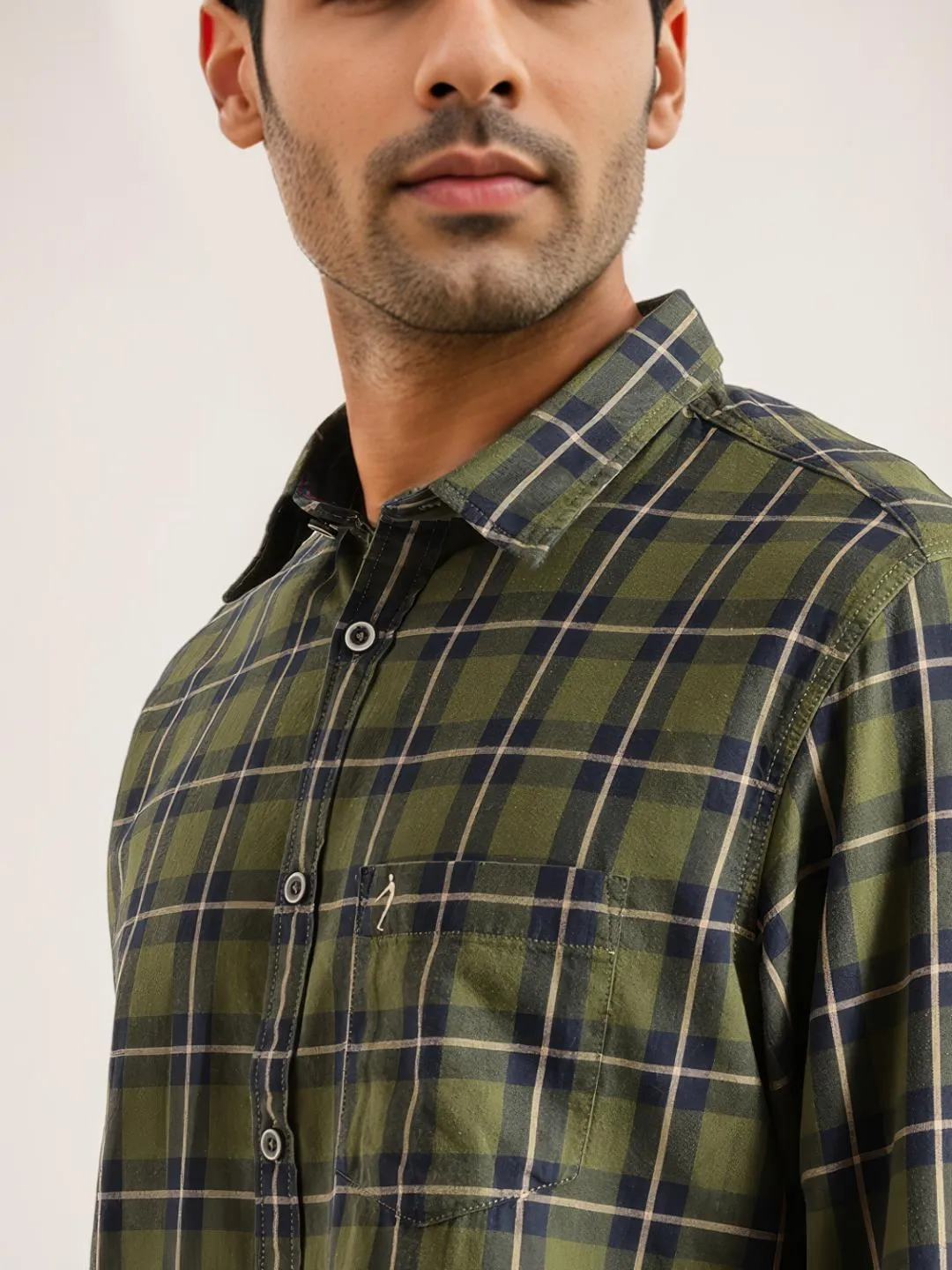 Men Checked Full Sleeve Cotton Shirt