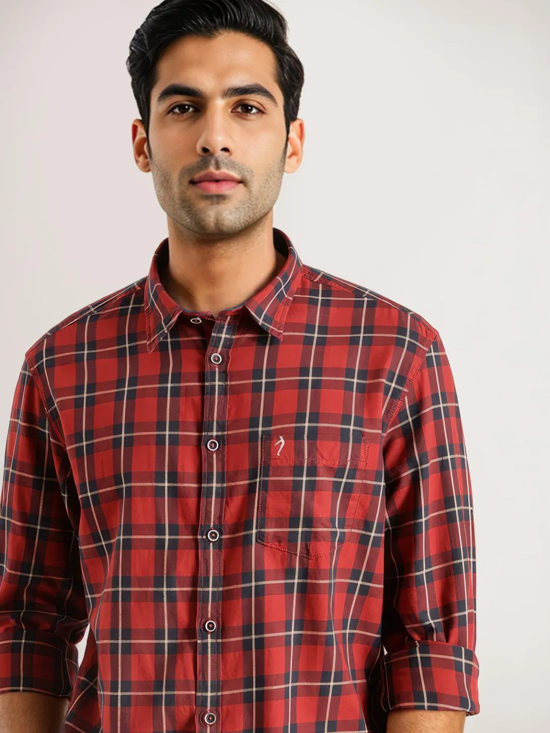 Men Checked Full Sleeve Cotton Shirt