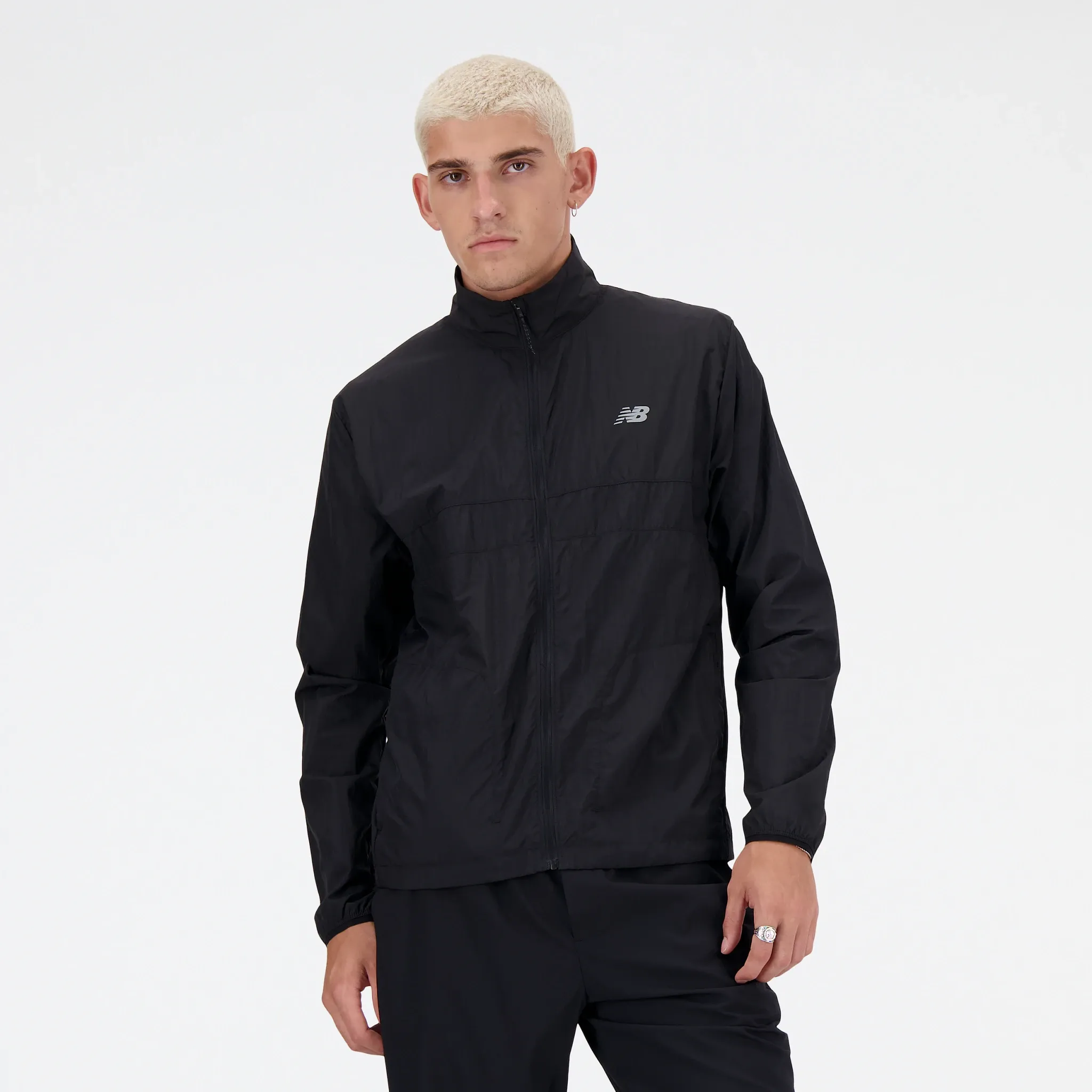 MEN'S ATHLETICS PACKABLE RUN JACKET - BLACK