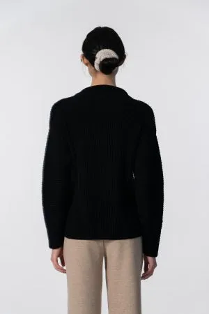 Merino Rib Sweater in Black