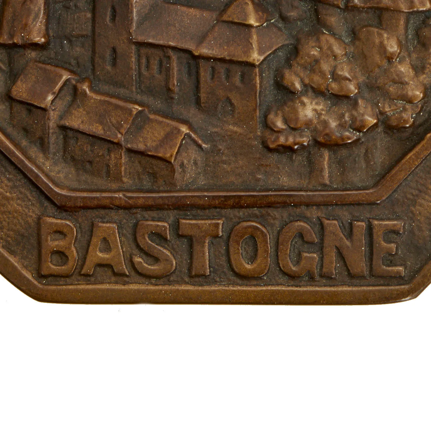 Original WWII U.S. 101st Airborne Battle of the Bulge Bronze NUTS Plaque