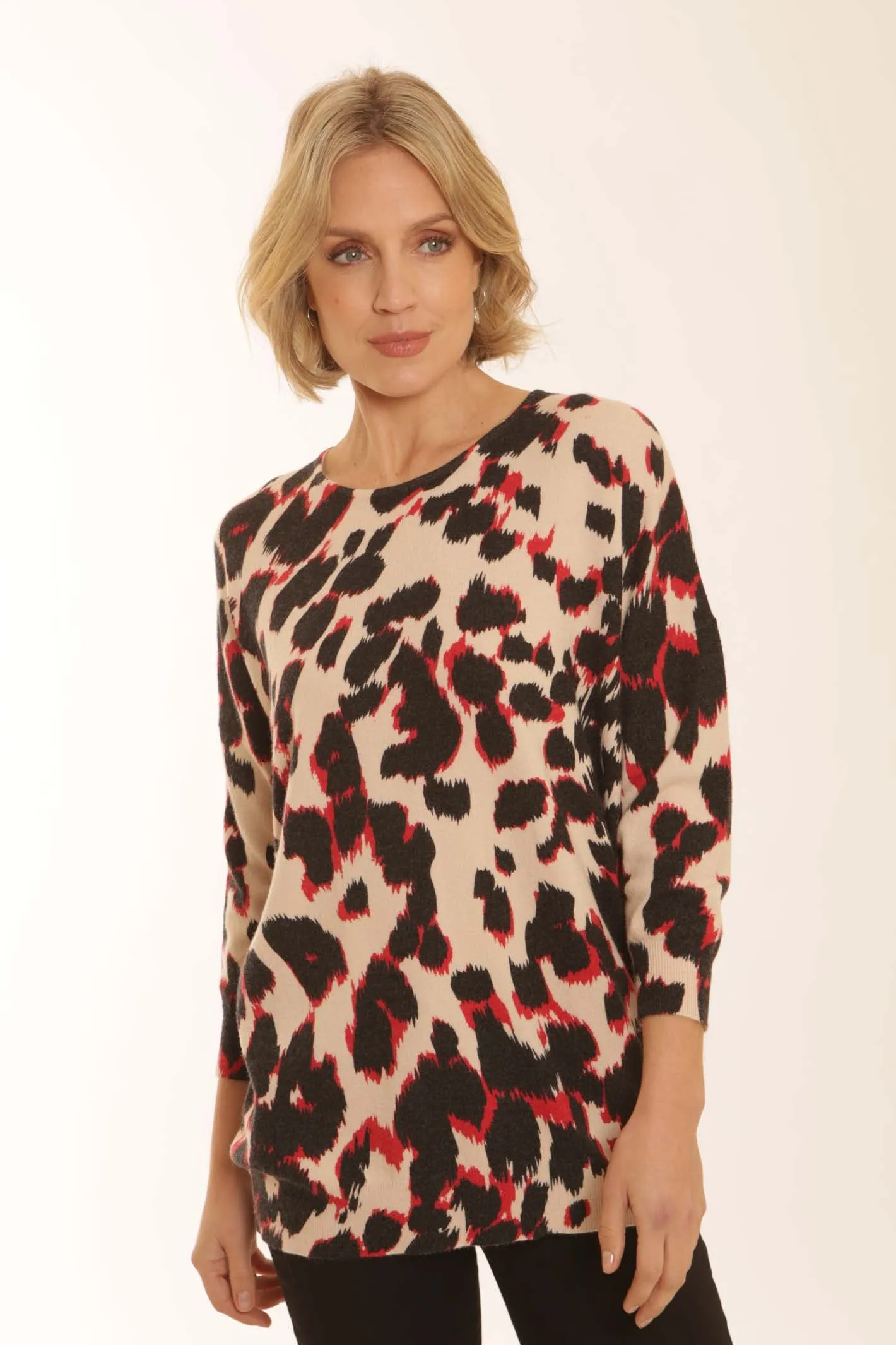 Pomodoro Clothing Coloured Leopard Jumper 22355