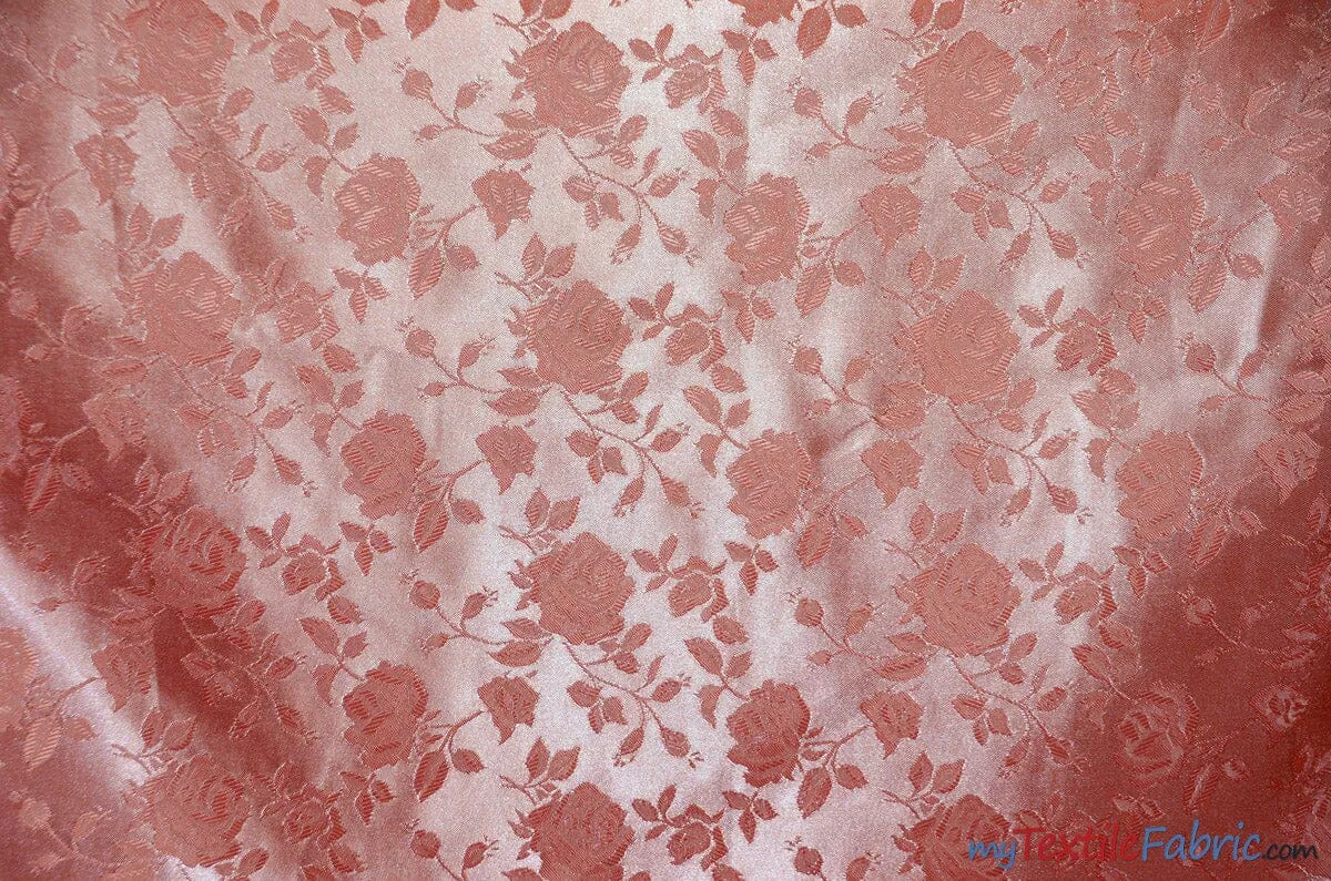 Satin Jacquard | Satin Flower Brocade | 60" Wide | Sold by the Continuous Yard |