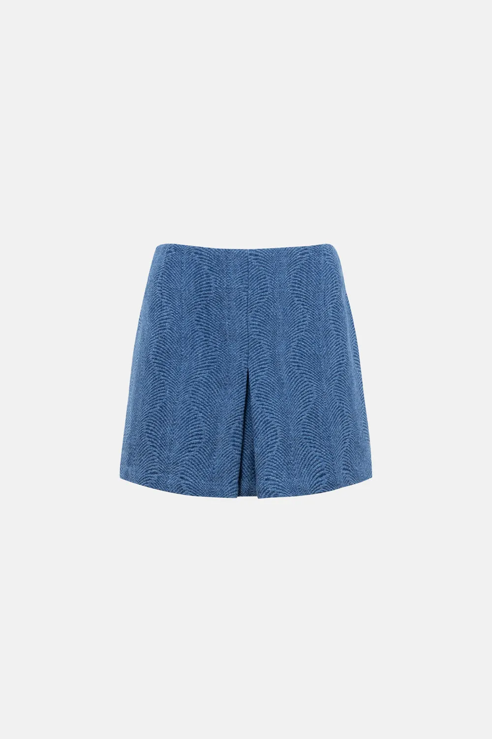 Stone-Washed Denim Jacquard Skirt