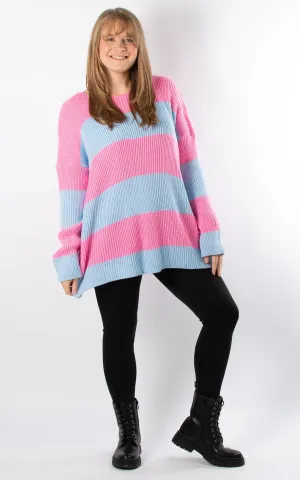 Stripe Knit Jumper | Pink & Blue