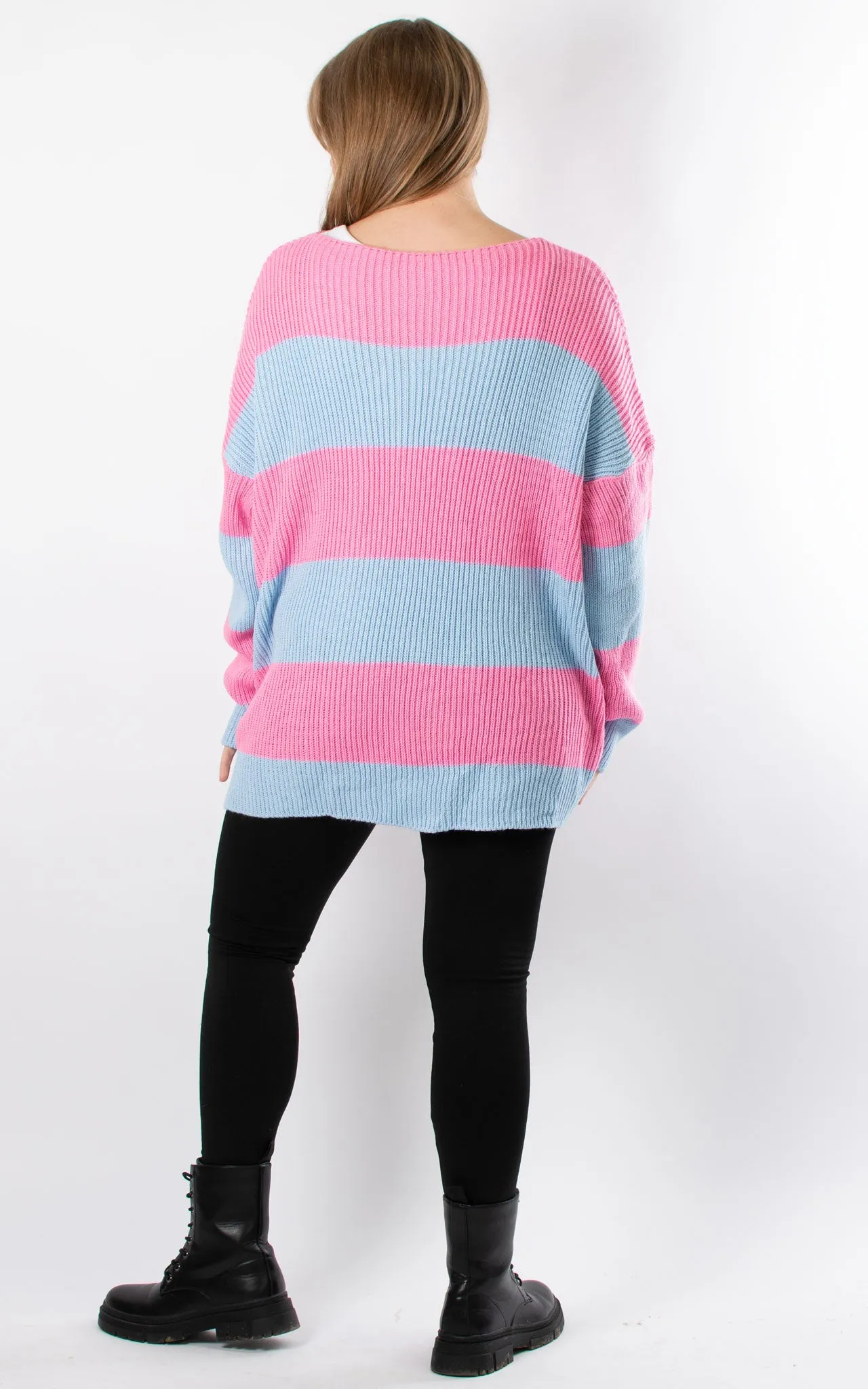 Stripe Knit Jumper | Pink & Blue