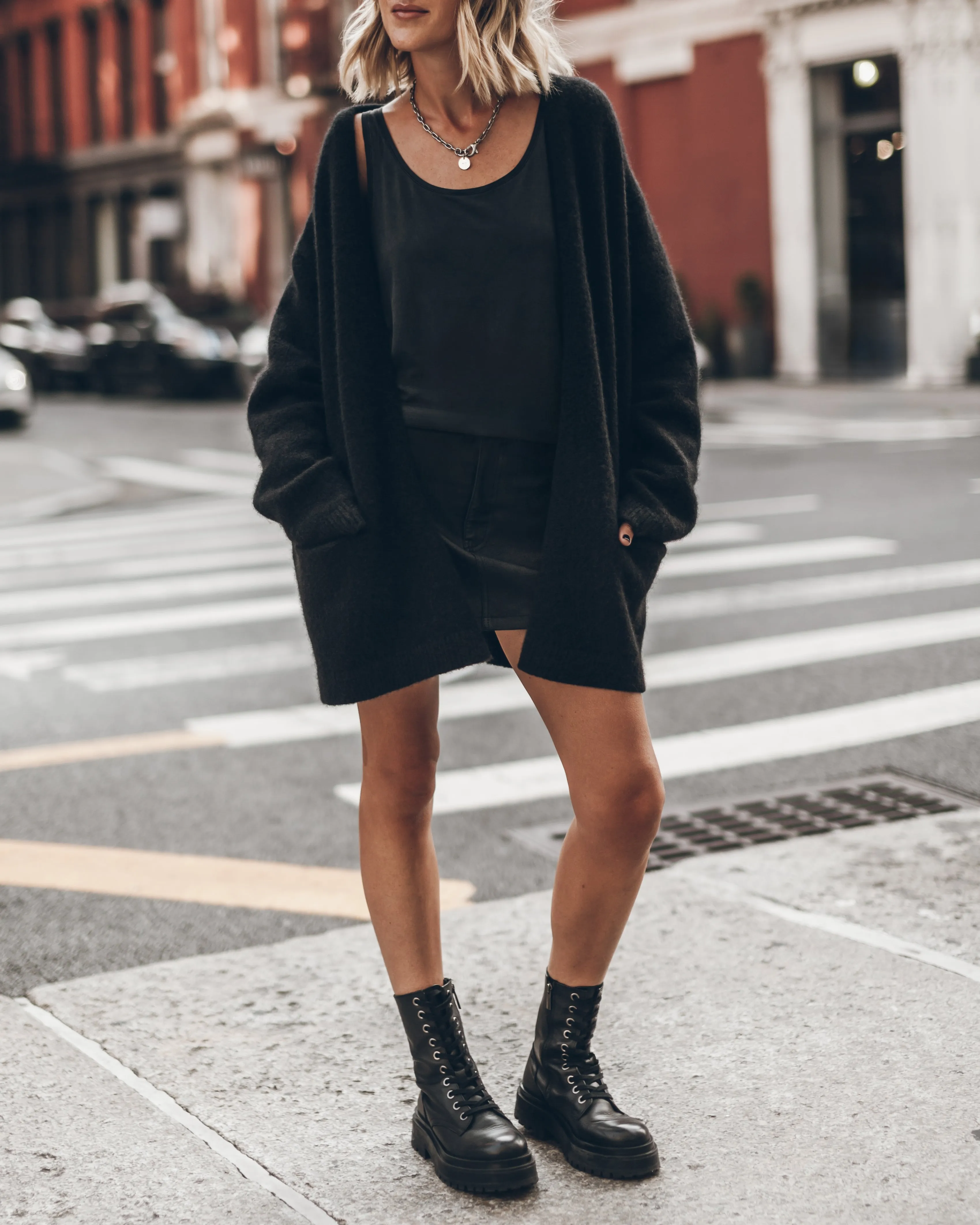 The Black Oversized Knitted Cardigan