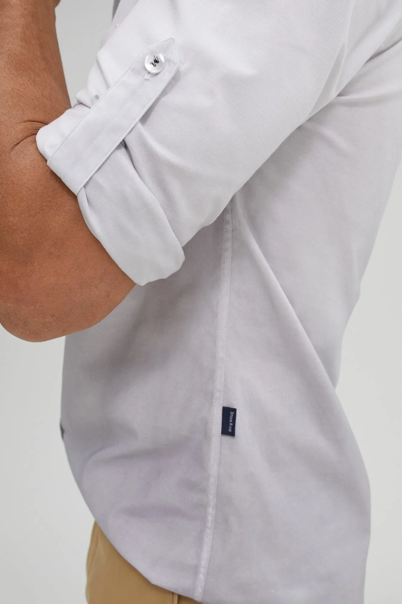 White DryTouch® Woven Dip-Dyed Shirt