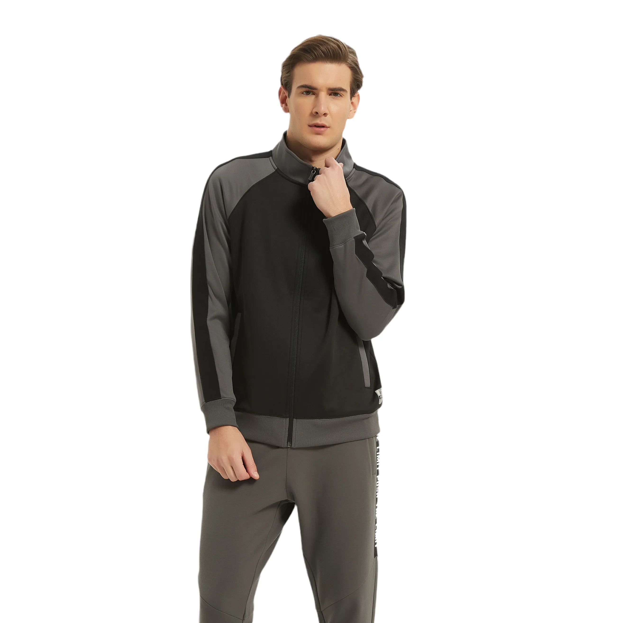 Whitlock Men's Trainer Jacket - Black & Grey combo