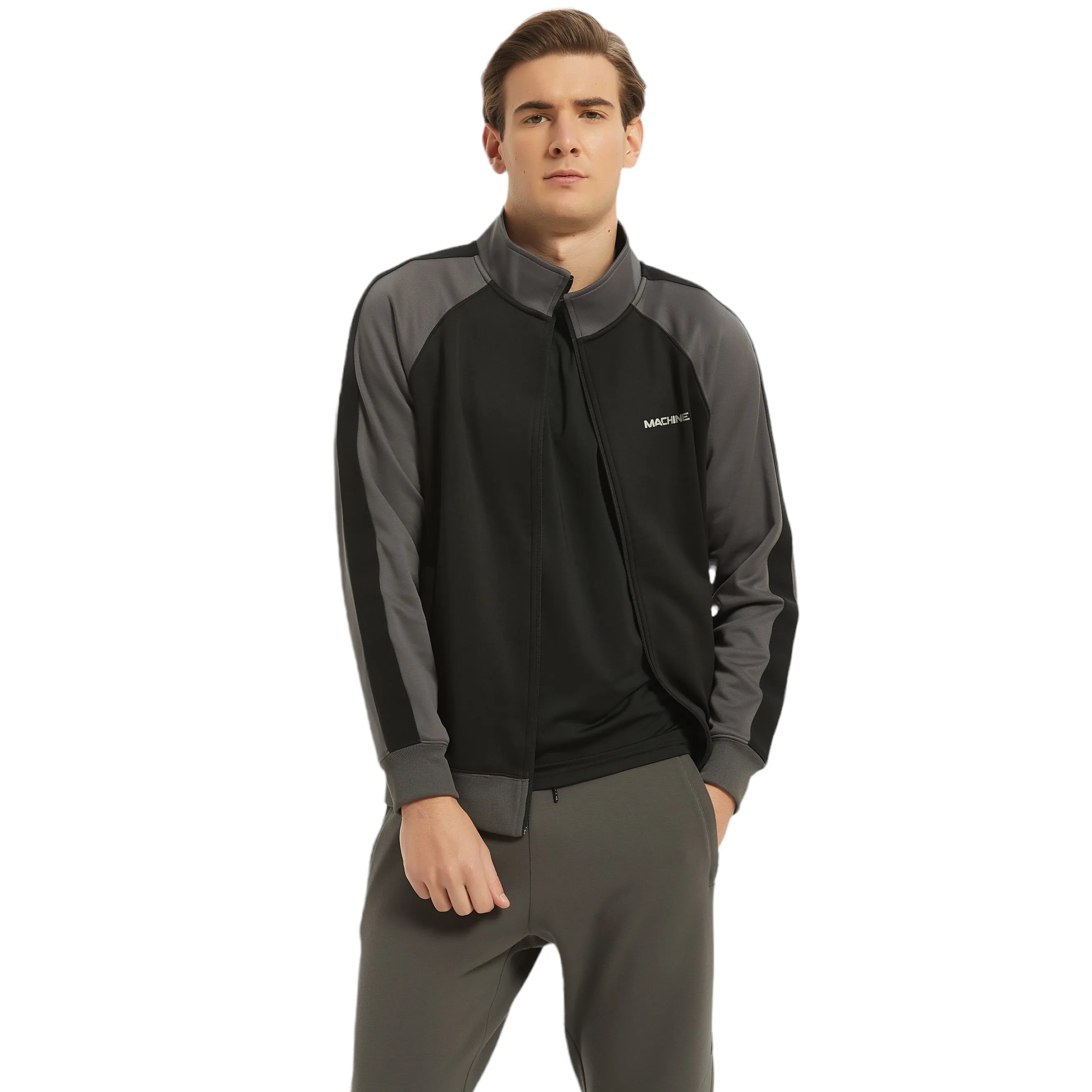 Whitlock Men's Trainer Jacket - Black & Grey combo