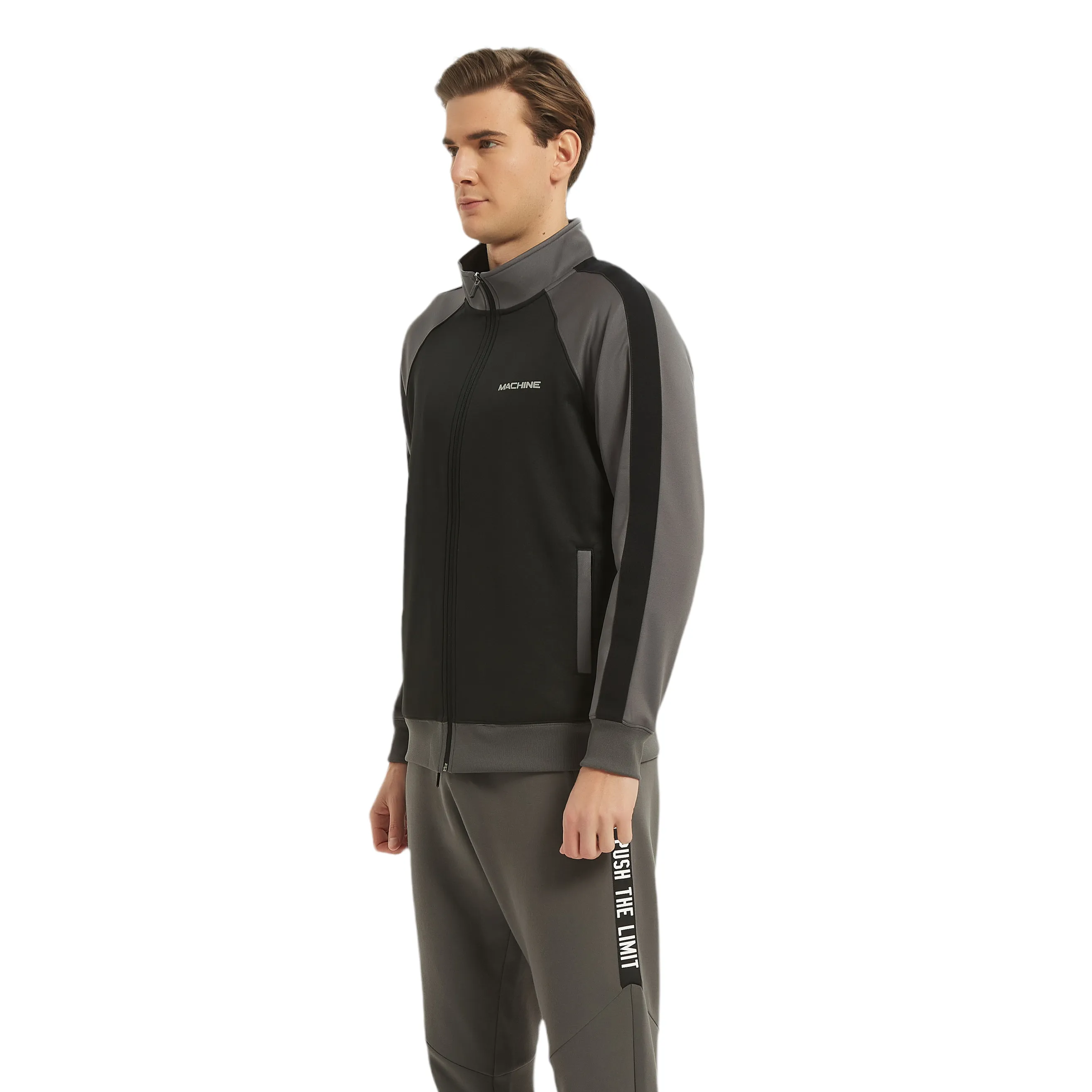 Whitlock Men's Trainer Jacket - Black & Grey combo