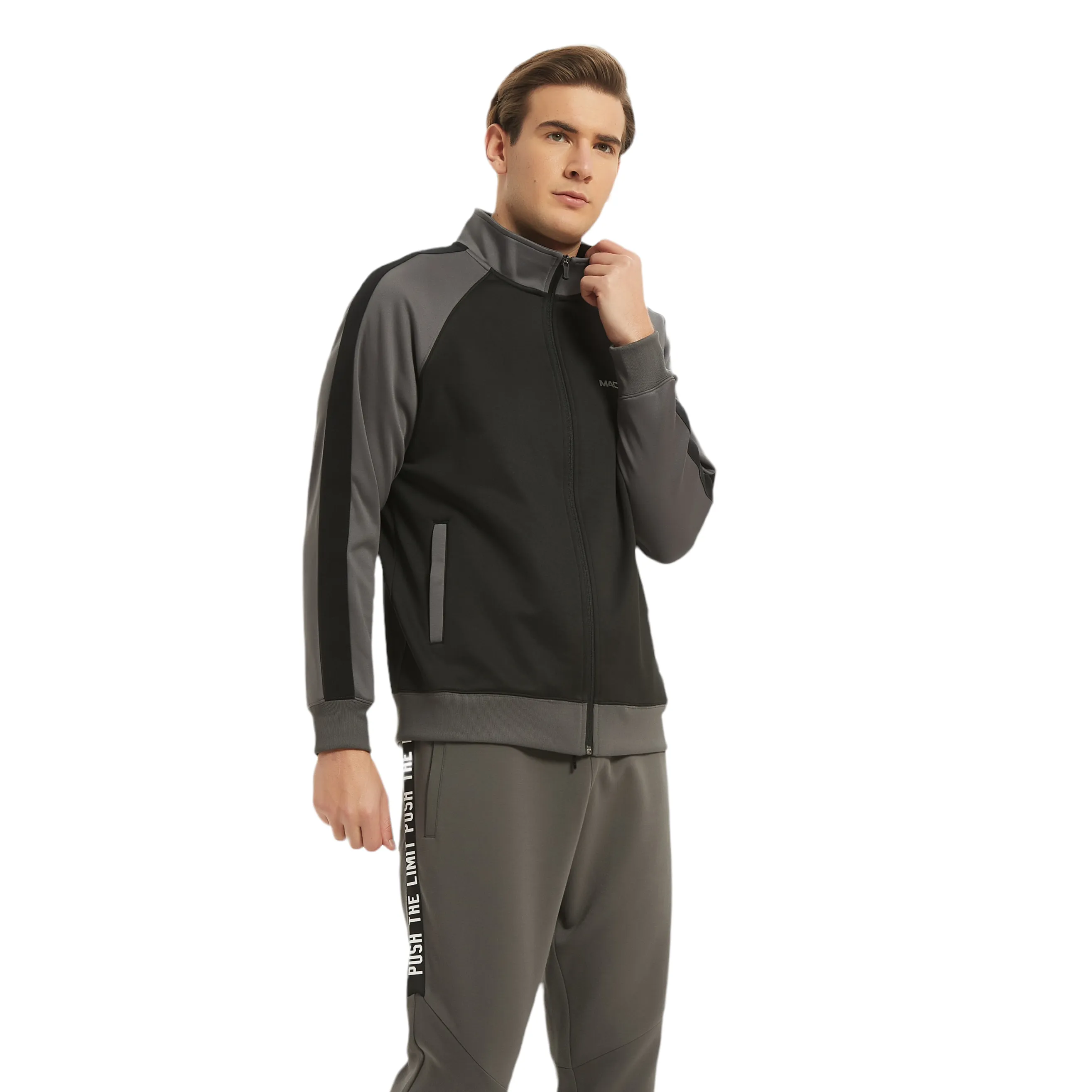 Whitlock Men's Trainer Jacket - Black & Grey combo