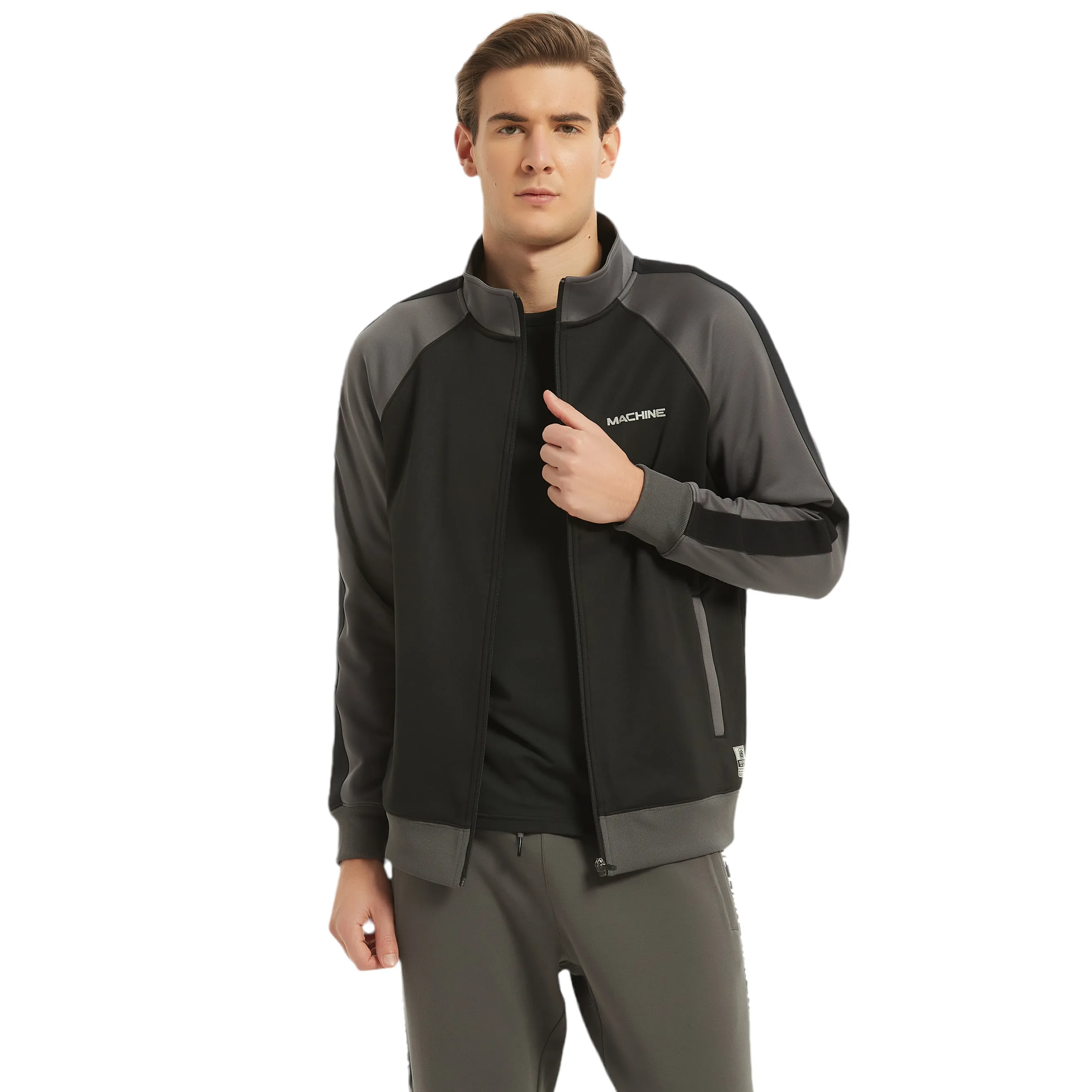 Whitlock Men's Trainer Jacket - Black & Grey combo