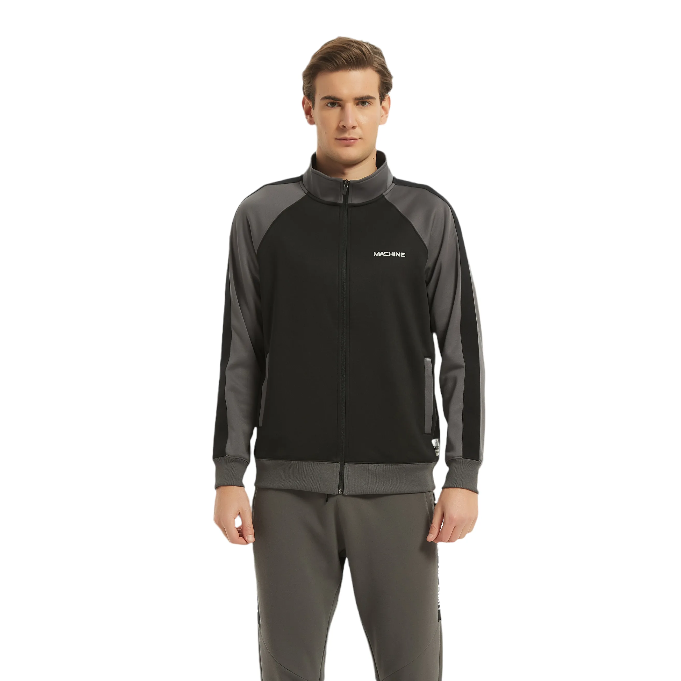 Whitlock Men's Trainer Jacket - Black & Grey combo