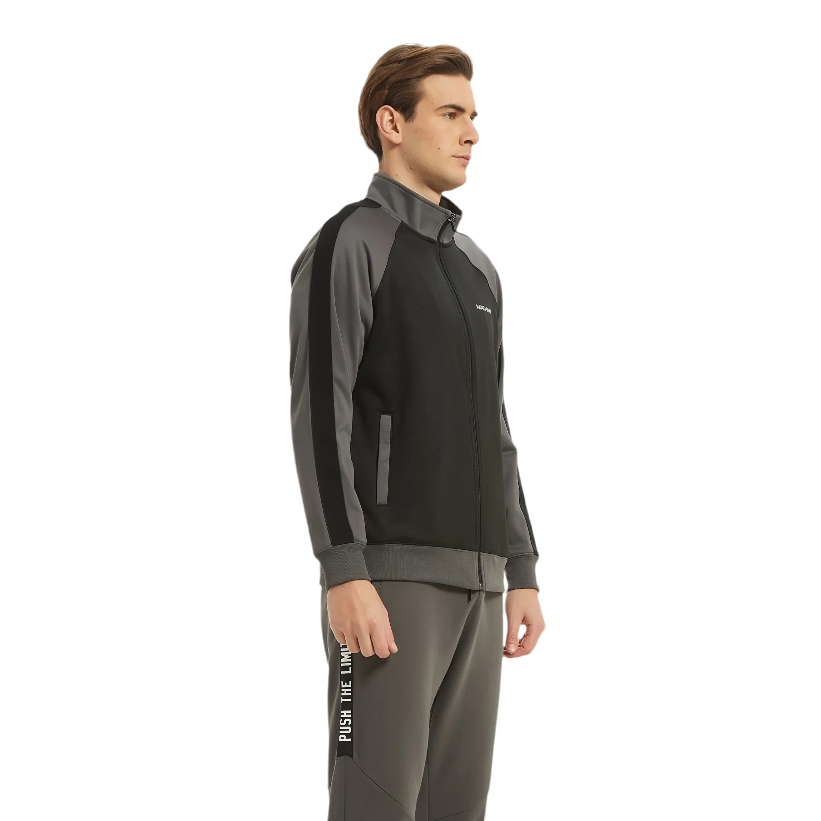 Whitlock Men's Trainer Jacket - Black & Grey combo