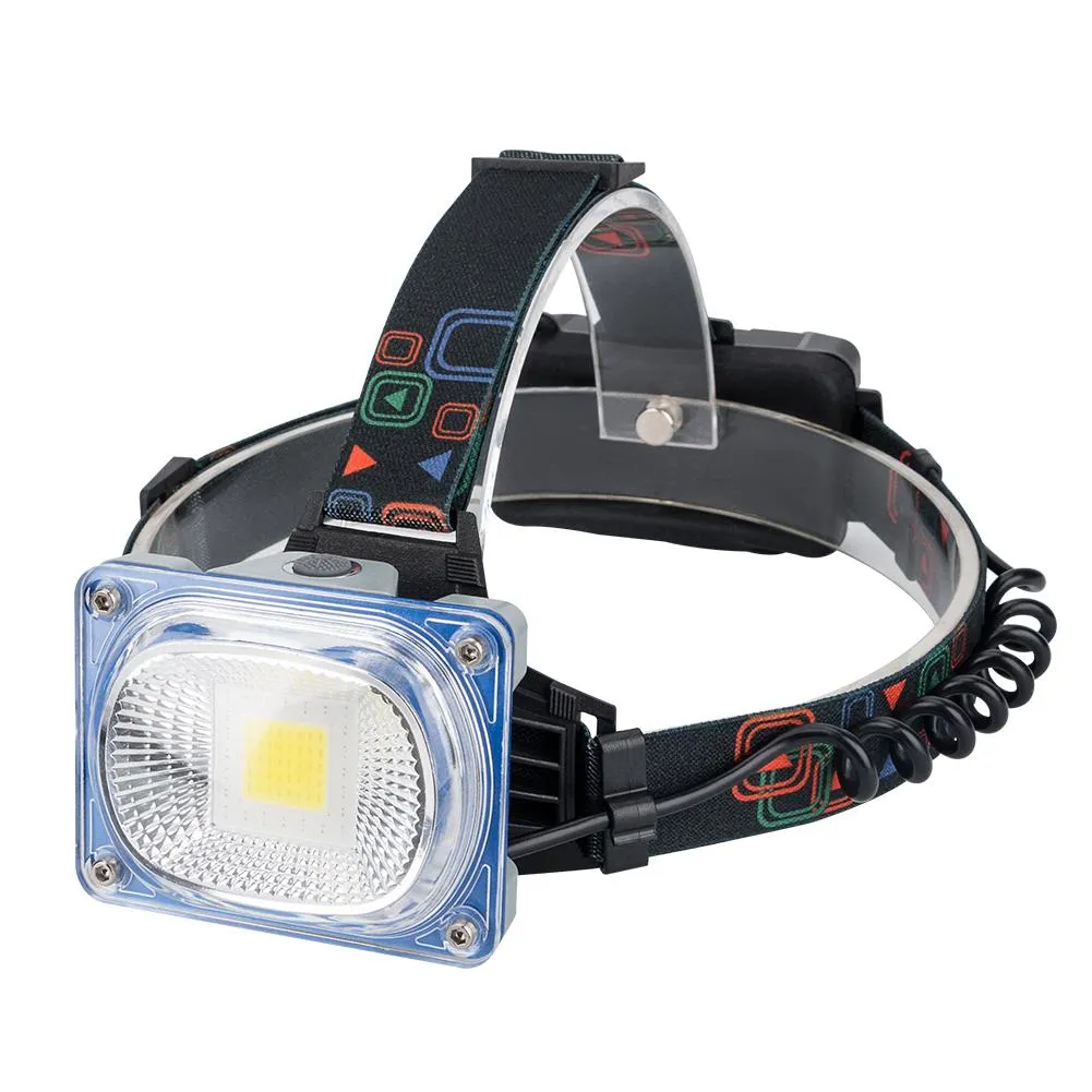 Wide (120°) Angle Headlamp Waterproof, Red & Blue, 3 Modes, Taillight