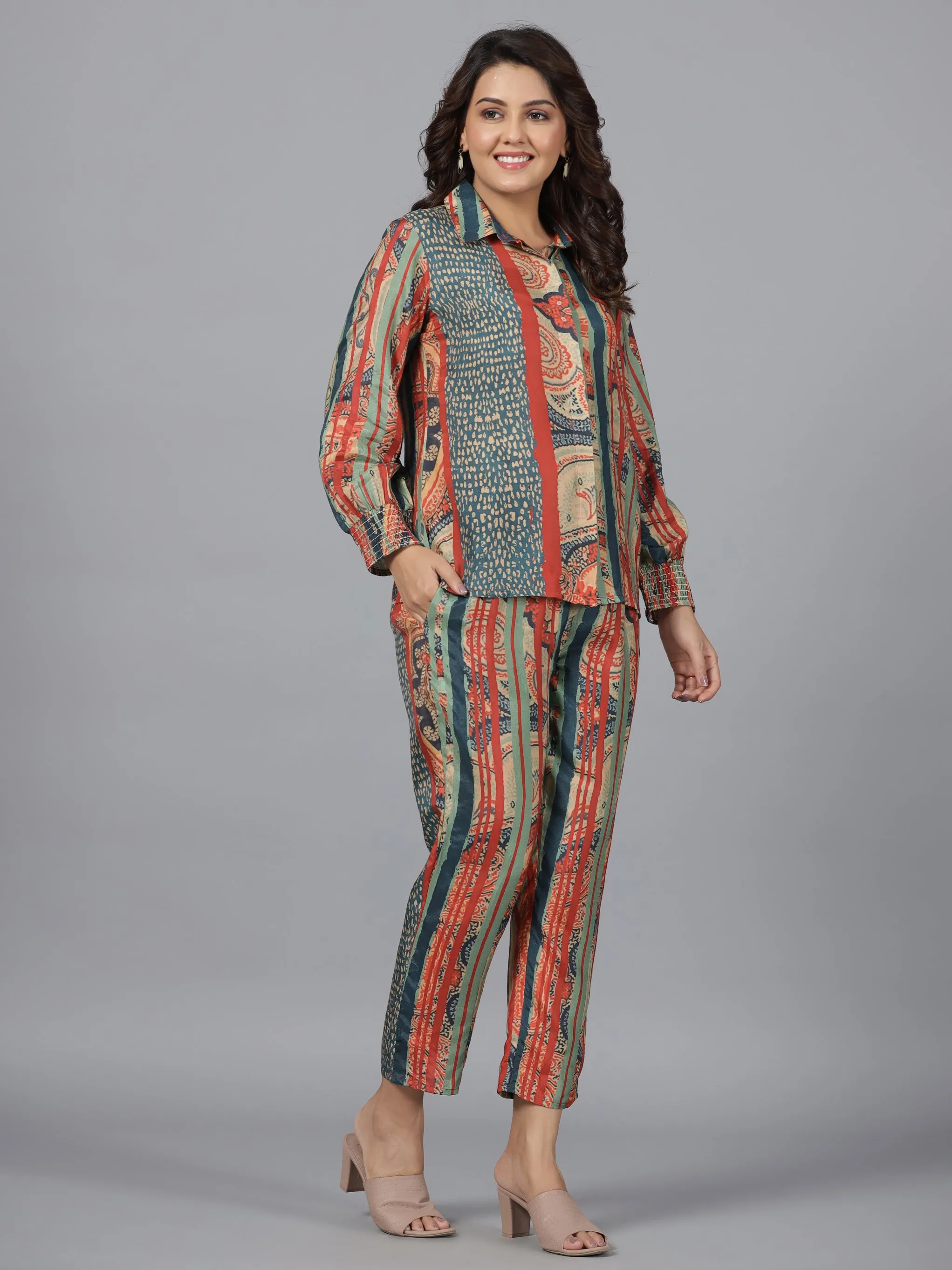 Women Multi Muslin Printed Clothing Set