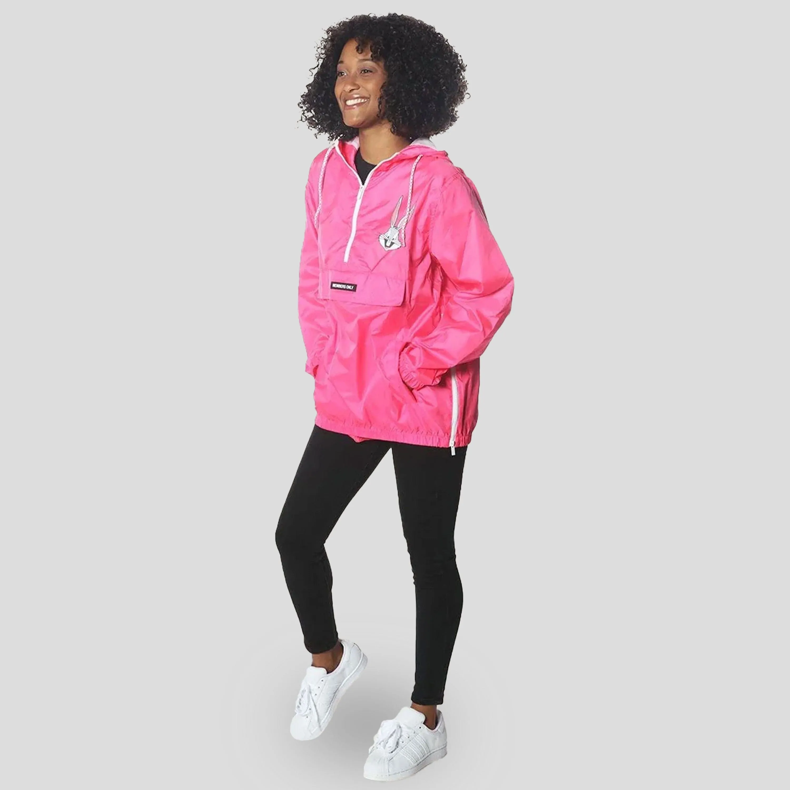 Women's Pink Looney Tunes Popover Windbreaker Jacket - FINAL SALE