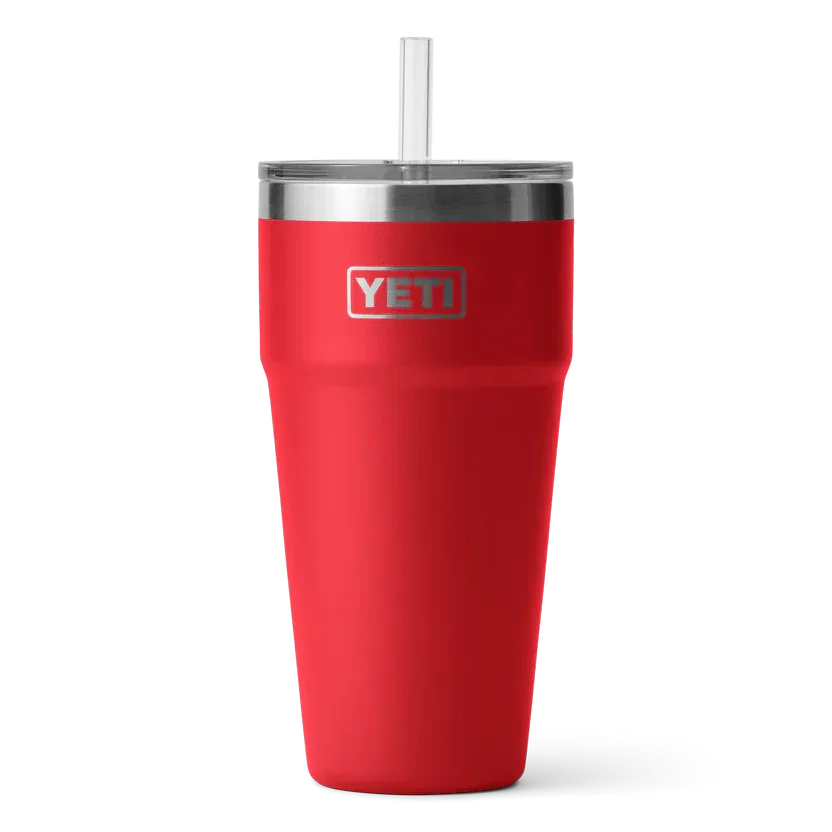 Yeti Rambler 26 Oz Straw Cup Rescue Red